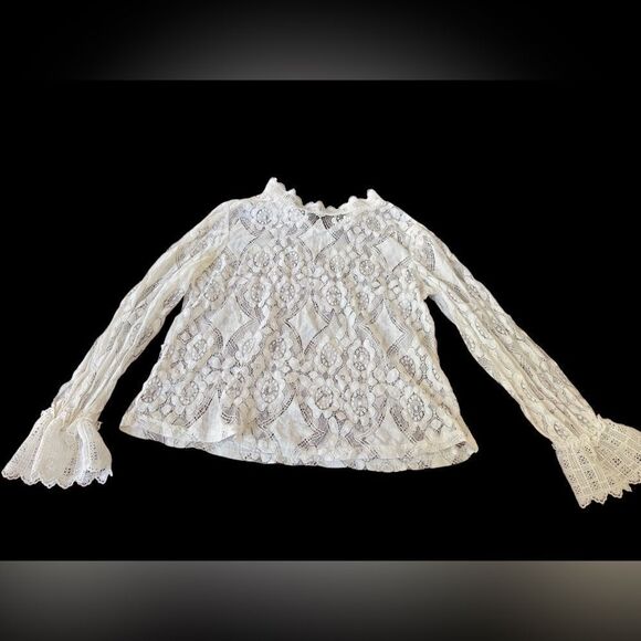 SHEIN Tops - SHEIN White Lace Blouse